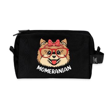 Pomeranian Zwergspitz Hund - Recycelte Kulturtasche - Schwarz - Vorne