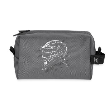 Lacrosse Player Sketch - Recycled Toiletry Zip Bag - anthracite - Front