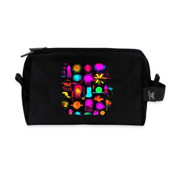 Neon Colorful Glow Party Electro - Recycelte Kulturtasche - Schwarz - Vorne