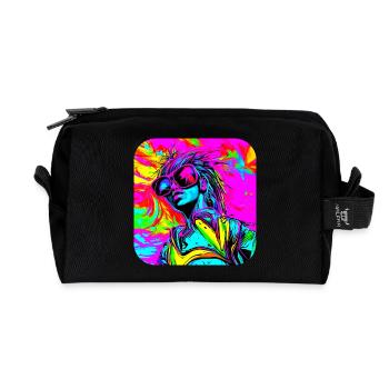 Neon Funky Pop Star Glow Party - Recycelte Kulturtasche - Schwarz - Vorne