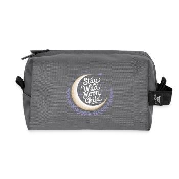 Moon Child : Restez sauvage et libre ! - Trousse de toilette en tissu recyclé - anthracite - Devant