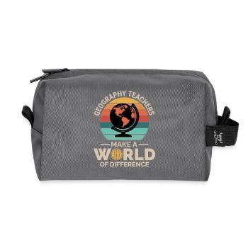 Geographielehrer Globus Weltunterschied - Recycelte Kulturtasche - Anthrazit - Vorne