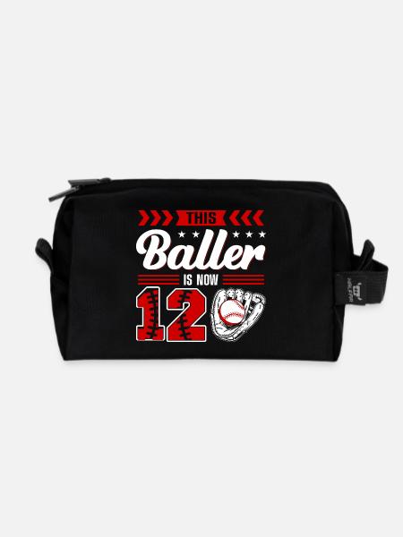 Jungen 12. Geburtstag - Baselball - Recycelte Kulturtasche - Schwarz