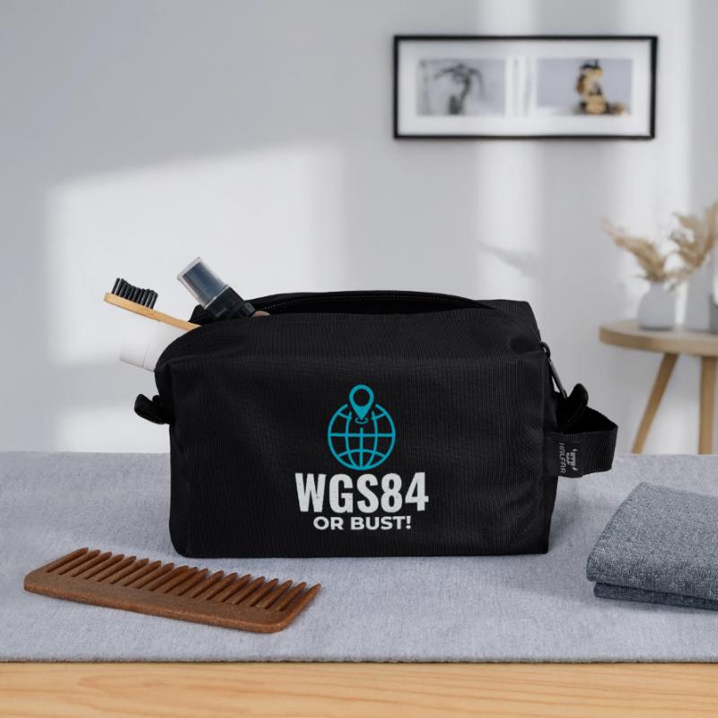 GIS Analyst WGS84 Globe Coordinate System Recycled Toiletry Zip Bag