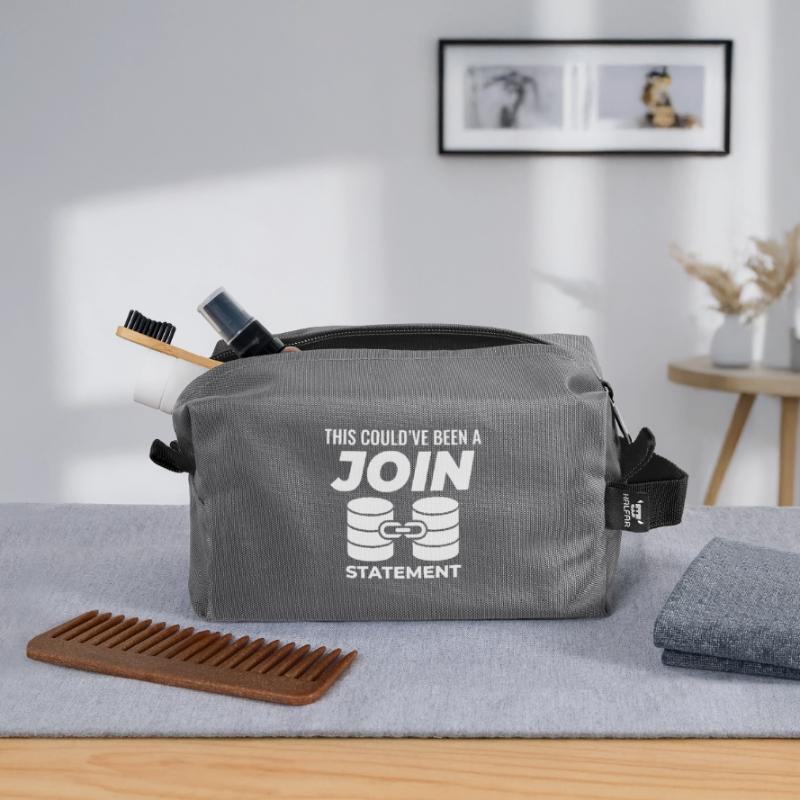 SQL Join Database, instruction de programmation des données Trousse de toilette en tissu recyclé