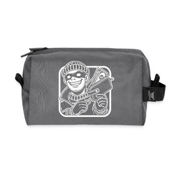 Vorsicht Taschendieb – Witziges Diebe Design - Recycelte Kulturtasche - Anthrazit - Vorne