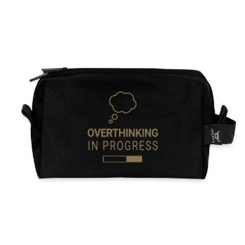 Overthinking in progress - Recycelte Kulturtasche - Schwarz - Vorne