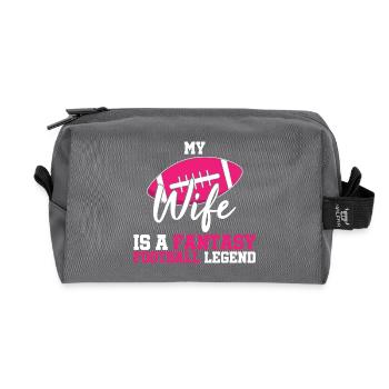 Football Wife - Recycled Toiletry Zip Bag - anthracite - Front