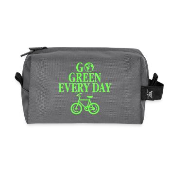 Cycling Go Green Every Day - Recycled Toiletry Zip Bag - anthracite - Front