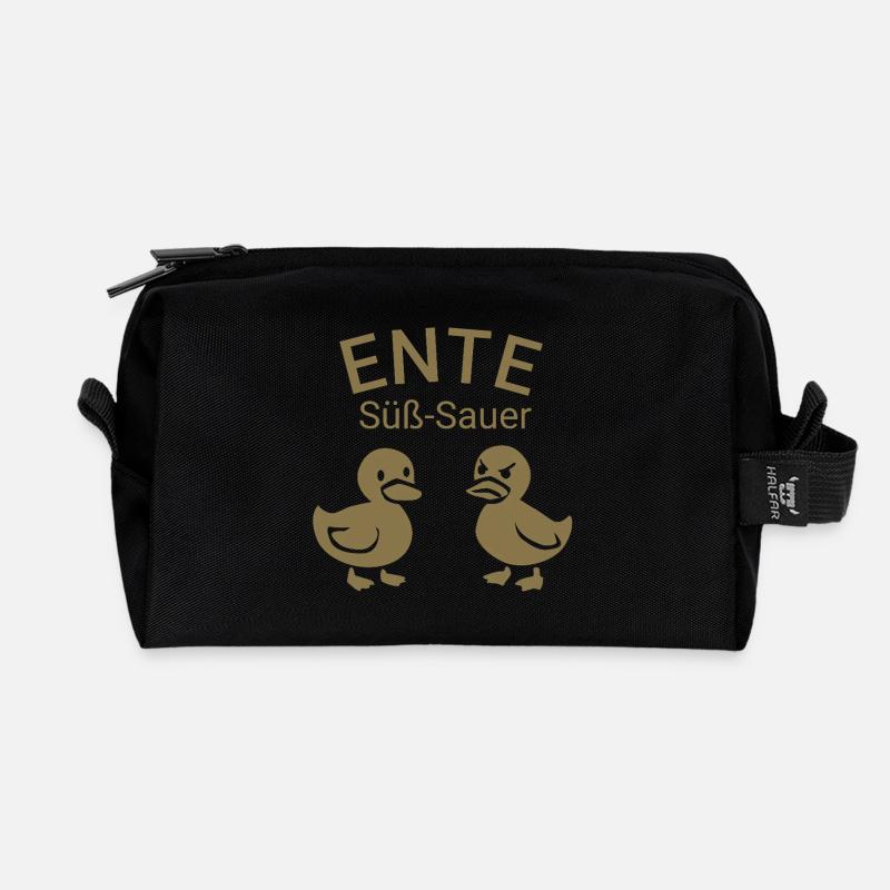 Ente süß-sauer - Recycelte Kulturtasche - Schwarz