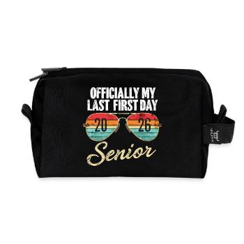 Last First Day Senior 2026 - Recycled Toiletry Zip Bag - black - Front