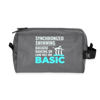 Synchronized Swimming Dancing Basic Swimmer Humor - Recycled Toiletry Zip Bag - anthracite - Front