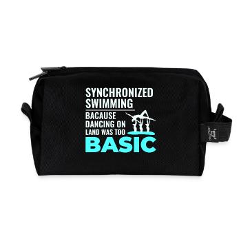 Synchronized Swimming Dancing Basic Swimmer Humor - Recycled Toiletry Zip Bag - black - Front