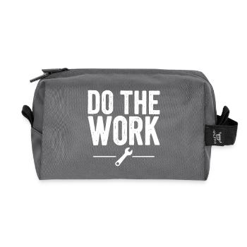 Faites le travail en disant citation - Trousse de toilette en tissu recyclé - anthracite - Devant