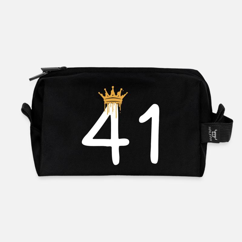 Königliche Graffiti-Nummer 41 - Recycelte Kulturtasche - Schwarz