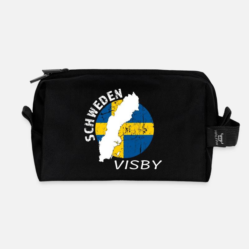 Visby - Recycelte Kulturtasche - Schwarz