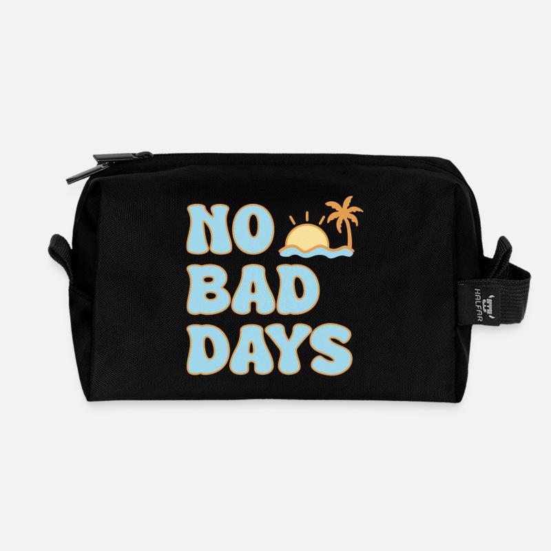 No Bad Days – eine positive Stimmung im Sommer - Recycelte Kulturtasche - Schwarz