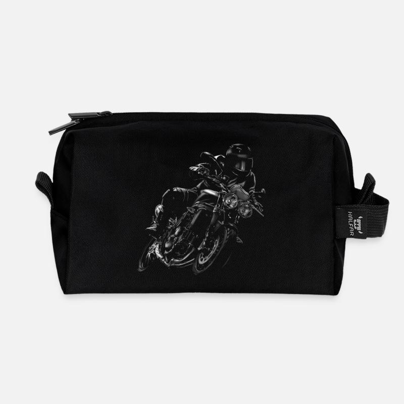 Motorrad - Recycelte Kulturtasche - Schwarz