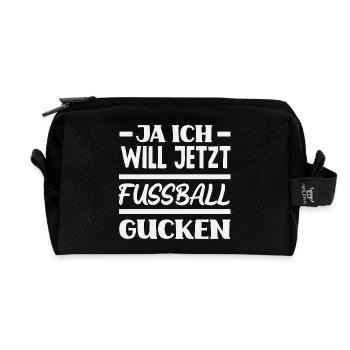 Funny Football Football Fan Gift - Recycled Toiletry Zip Bag - black - Front