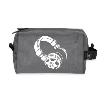 Headphone Silhouette: DJ & Music Vibes - Recycled Toiletry Zip Bag - anthracite - Front