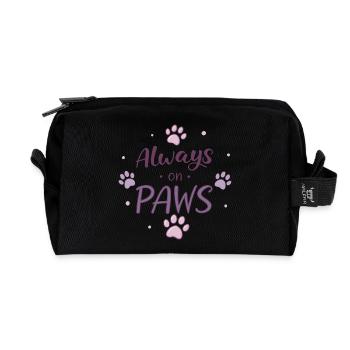 Always on the Purple Paws - Recycled Toiletry Zip Bag - black - Front