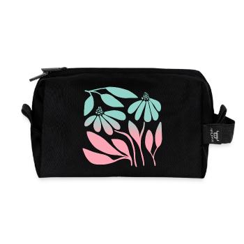 Marguerite in gradient green  - Recycelte Kulturtasche - Schwarz - Vorne