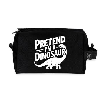 Tu so, als wäre ich ein Dinosaurier - Recycelte Kulturtasche - Schwarz - Vorne