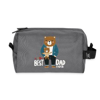 The Best Dad - Recycled Toiletry Zip Bag - anthracite - Front