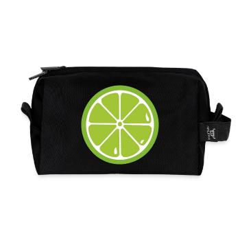 Limette Lime - Recycelte Kulturtasche - Schwarz - Vorne