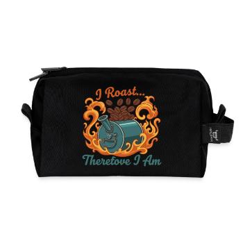 I roast, therefore I am - Recycled Toiletry Zip Bag - black - Front