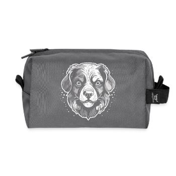 dog - Recycled Toiletry Zip Bag - anthracite - Front