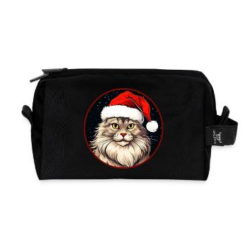 Chats Noël - Trousse de toilette en tissu recyclé - noir - Devant