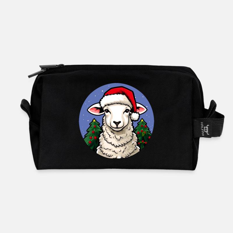 Schafe Weihnachten - Recycelte Kulturtasche - Schwarz