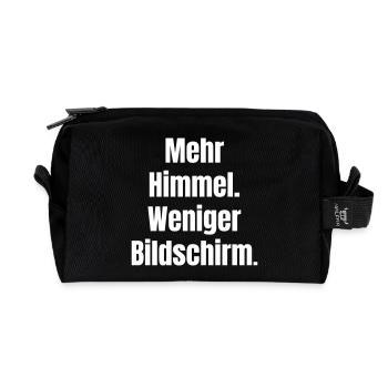 More sky, less screen - Recycled Toiletry Zip Bag - black - Front