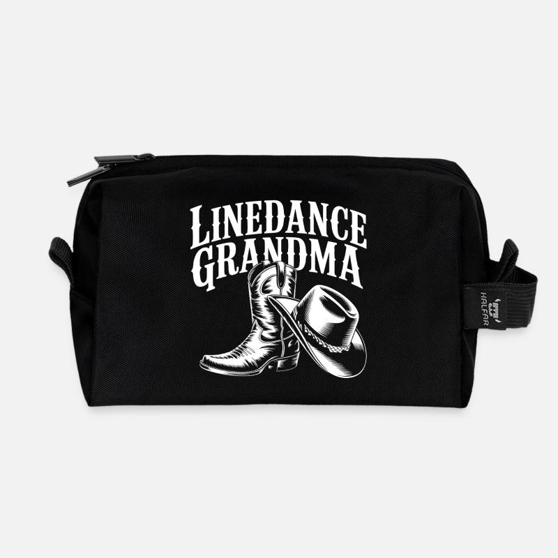 LineDance Oma - Recycelte Kulturtasche - Schwarz