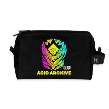 Acid Archive Cyber Sigilism Thermal Y2K Techno - Recycled Toiletry Zip Bag - black - Front