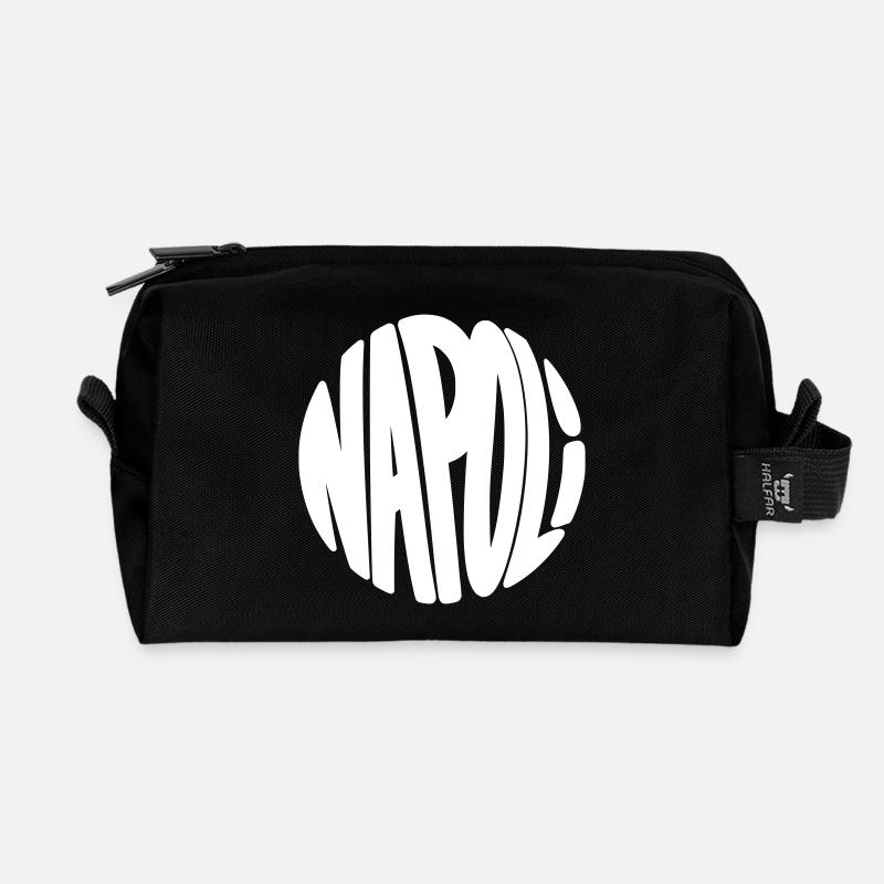 Napoli im Kreis Schriftzug - Recycelte Kulturtasche - Schwarz