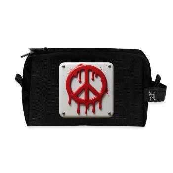 PEACE EMERGENCY #2 - peace & love - Recycled Toiletry Zip Bag - black - Front