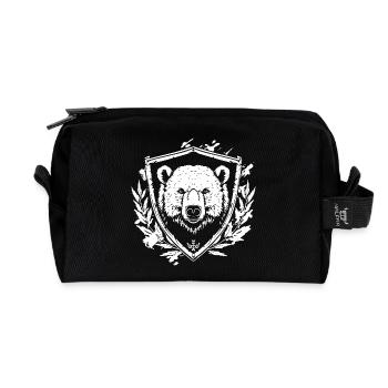 Illustration du bouclier de l’ours - Trousse de toilette en tissu recyclé - noir - Devant