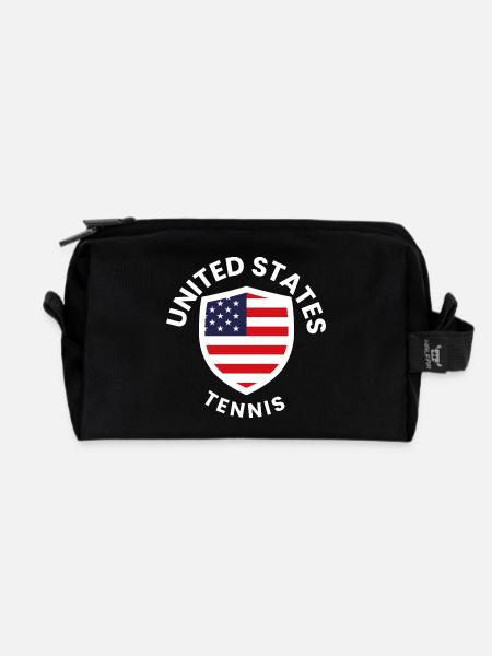 American Tennis Shield Flagge - Recycelte Kulturtasche - Schwarz