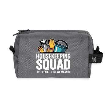 Funny Cleaning Design - Recycled Toiletry Zip Bag - anthracite - Front