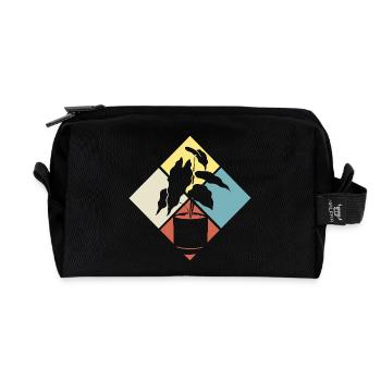 Retro Plant Lover Plants Succulents - Recycled Toiletry Zip Bag - black - Front