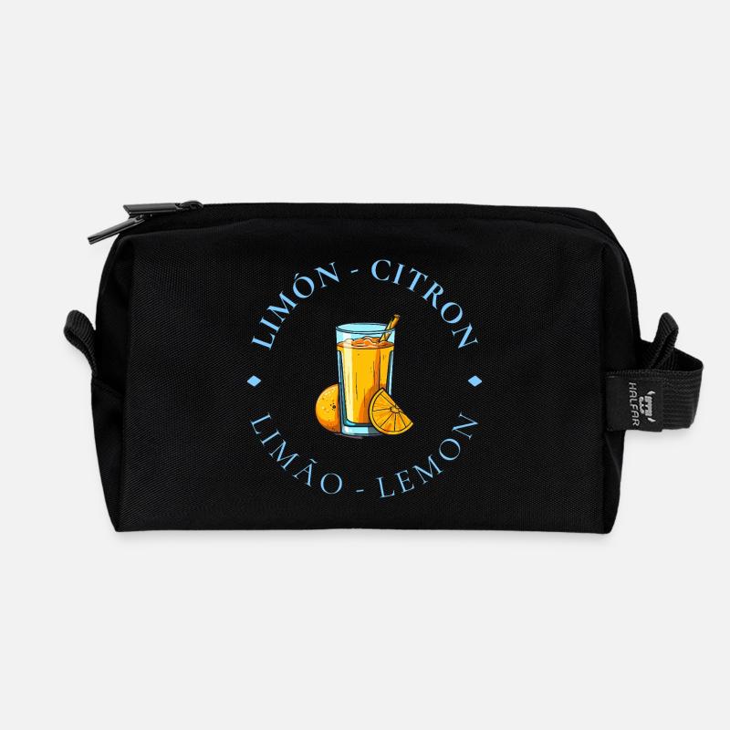 Logo du cercle d’agrumes de la limonade - Trousse de toilette en tissu recyclé - noir