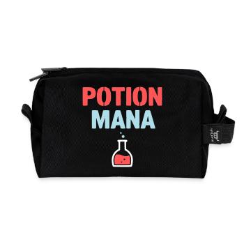 Potion Mana Text Gaming - Recycelte Kulturtasche - Schwarz - Vorne