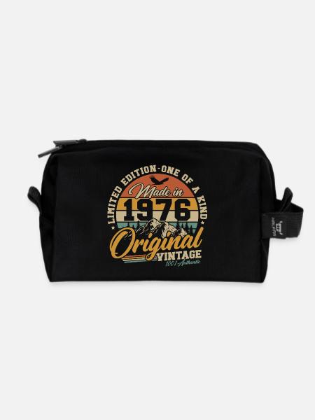 1976 Jahrgang Vintage Geburtstag Geschenk Retro - Recycelte Kulturtasche - Schwarz