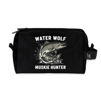 Angeln auf Flusswolfsfisch Aquatic Muskie - Recycelte Kulturtasche - Schwarz - Vorne