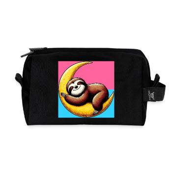 La paresse dort sur la Lune - Trousse de toilette en tissu recyclé - noir - Devant