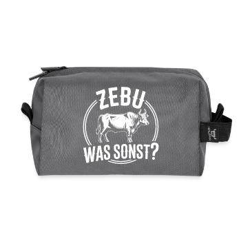 Zebu What Else Cow Humor - Recycled Toiletry Zip Bag - anthracite - Front