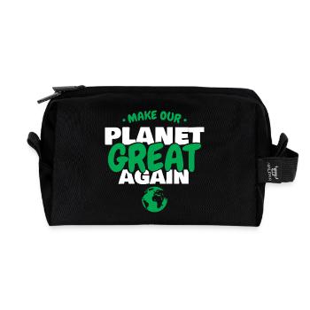 Make Our Planet Great Green Earth Ecology Art - Recycelte Kulturtasche - Schwarz - Vorne