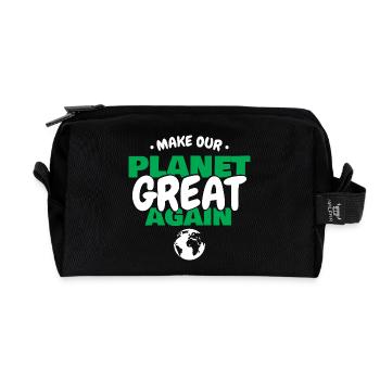 Make The Planet Green Again Ecology Earth Art - Recycelte Kulturtasche - Schwarz - Vorne